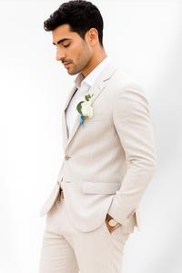 Mens Cotton Suit - White Summer Suit