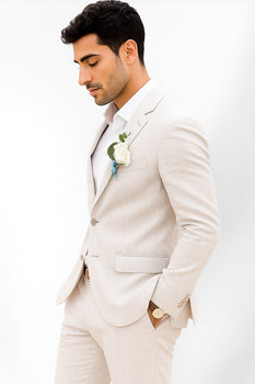 Mens Cotton Suit - White Summer Suit - Image 3