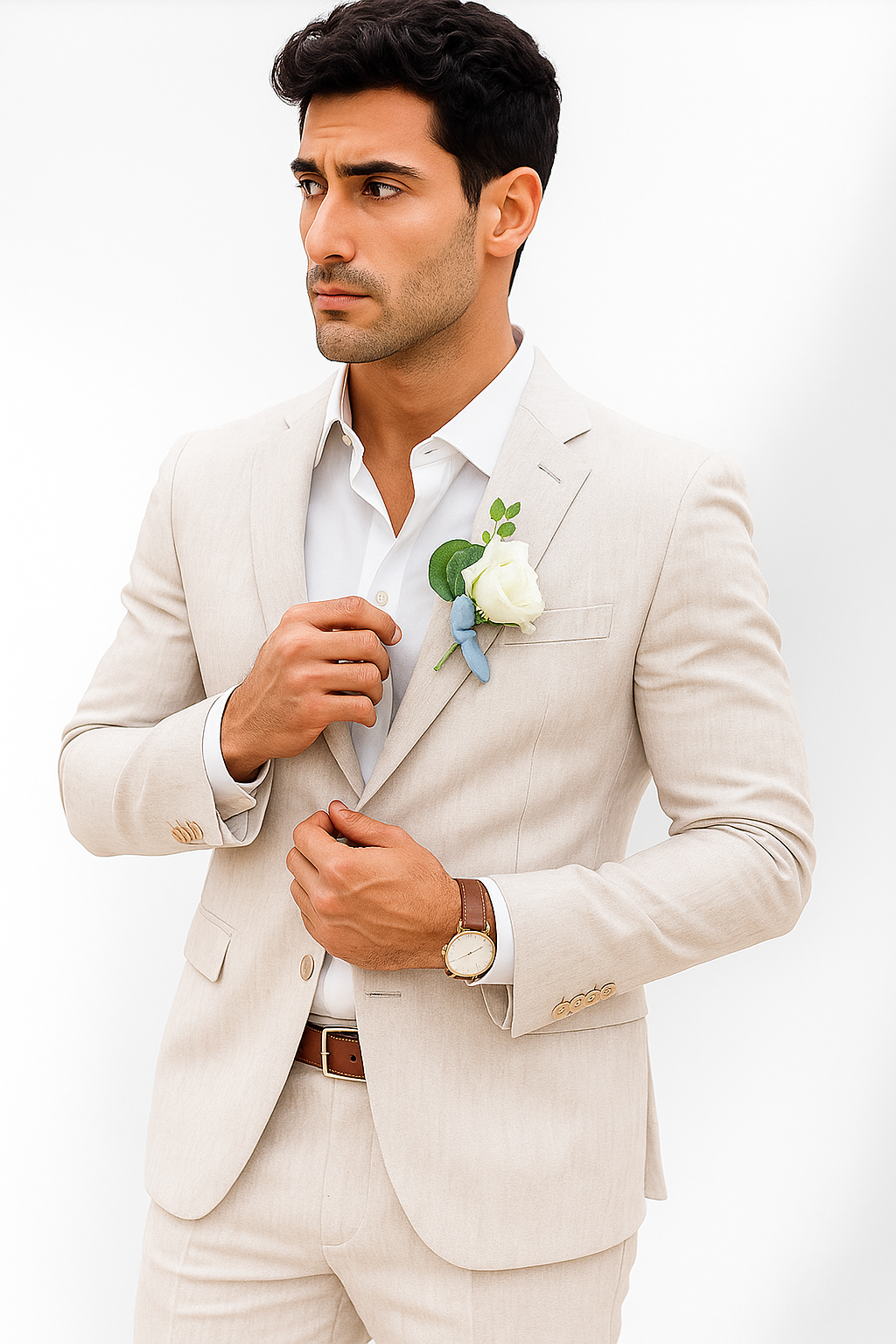 Mens Cotton Suit - White Summer Suit - Image 4