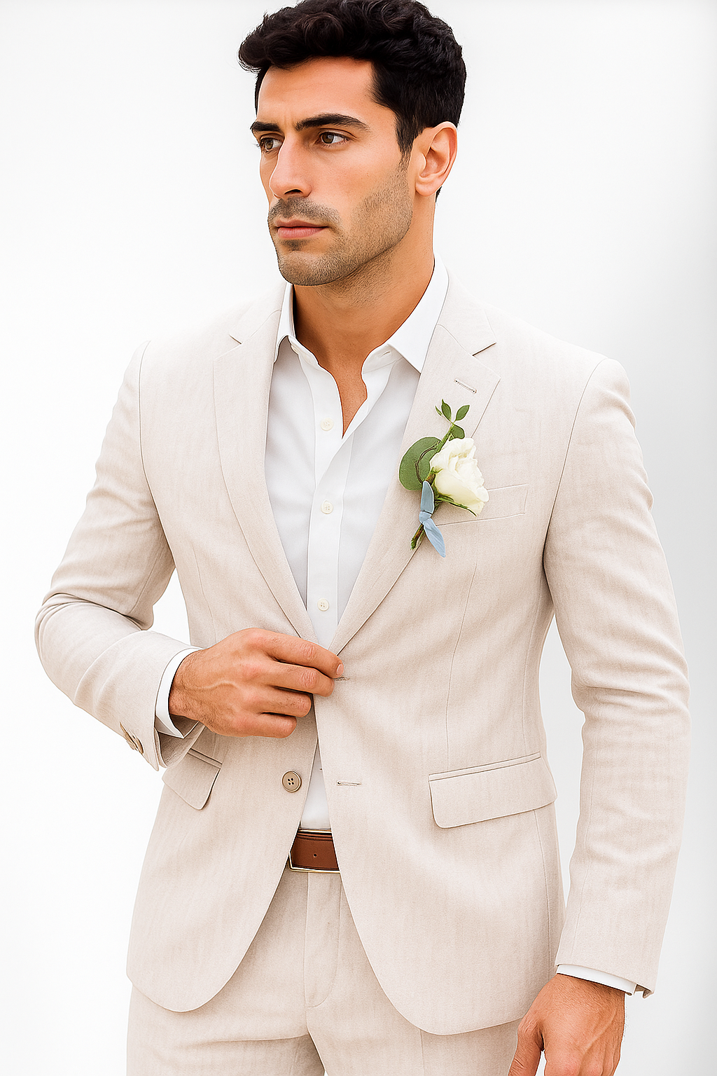 Mens Cotton Suit - White Summer Suit - Image 6