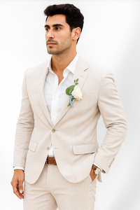 Mens Cotton Suit - White Summer Suit