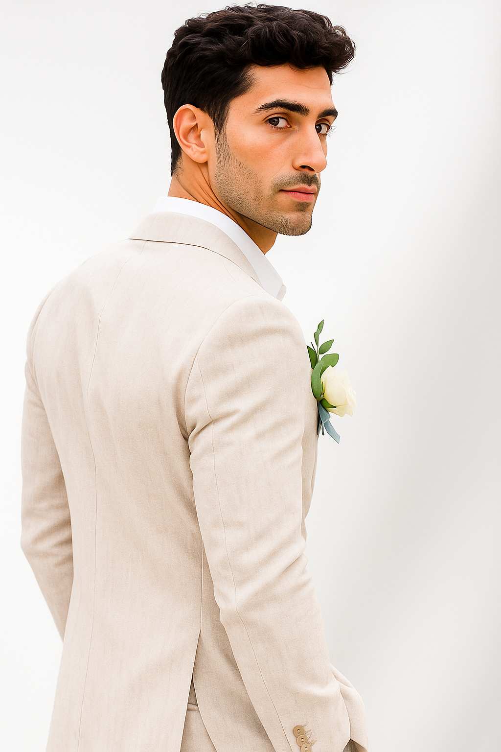 Mens Cotton Suit - White Summer Suit - Image 2
