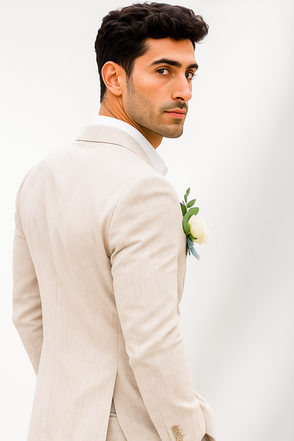Mens Cotton Suit - White Summer Suit - Image 2