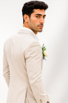 Mens Cotton Suit - White Summer Suit - Image 2