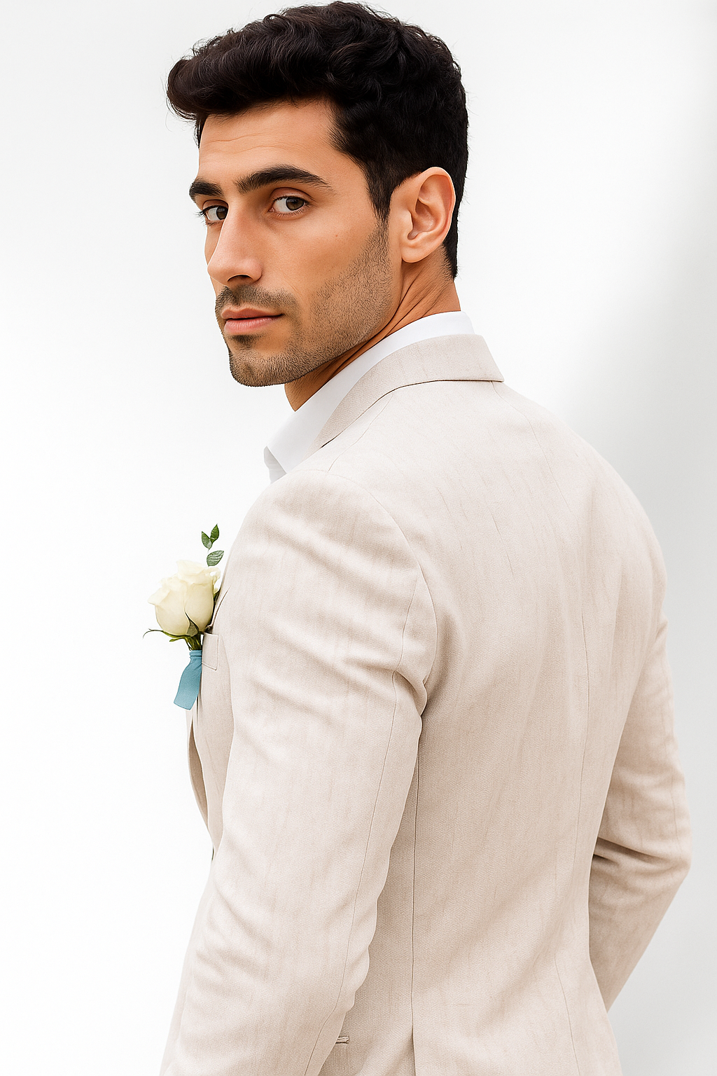 Mens Cotton Suit - White Summer Suit - Image 7