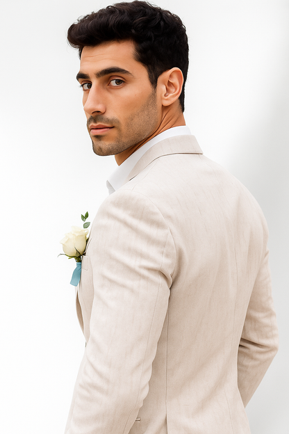 Mens Cotton Suit - White Summer Suit - Image 7