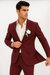 Mens Cotton Suit - Burgundy Summer Suit