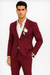 Mens Cotton Suit - Burgundy Summer Suit