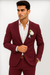 Mens Cotton Suit - Burgundy Summer Suit