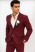 Mens Cotton Suit - Burgundy Summer Suit