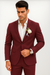 Mens Cotton Suit - Burgundy Summer Suit