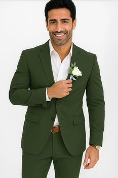 Mens Cotton Suit - Olive Summer Suit - Image 3