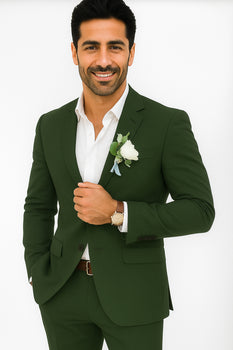 Mens Cotton Suit - Olive Summer Suit - Image 6