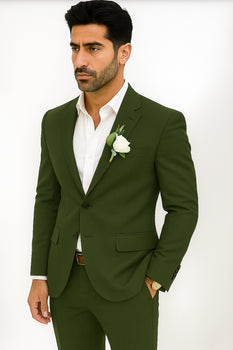 Mens Cotton Suit - Olive Summer Suit - Image 8
