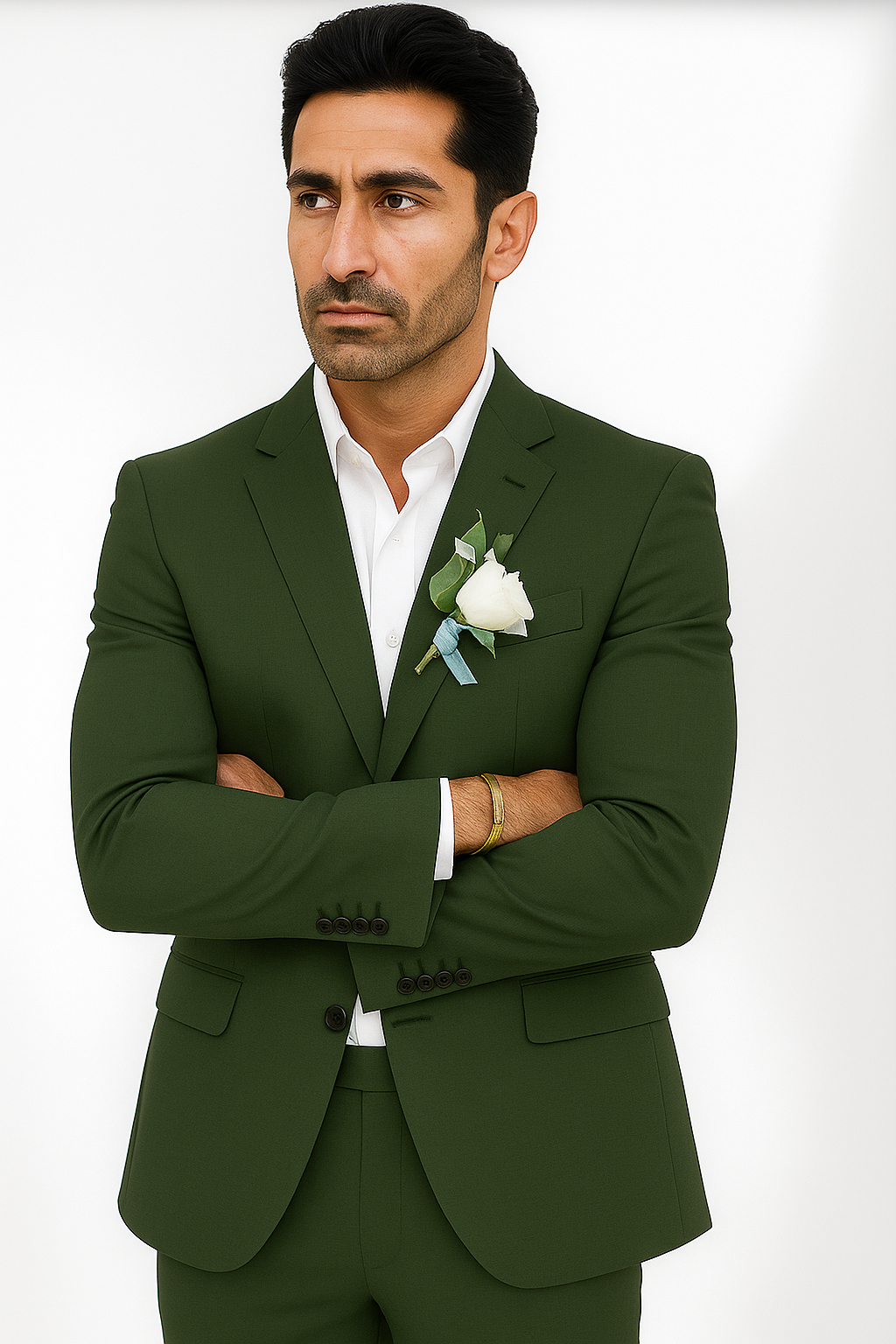 Mens Cotton Suit - Olive Summer Suit - Image 2