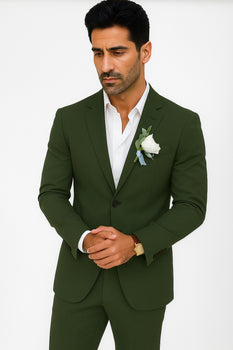 Mens Cotton Suit - Olive Summer Suit - Image 7