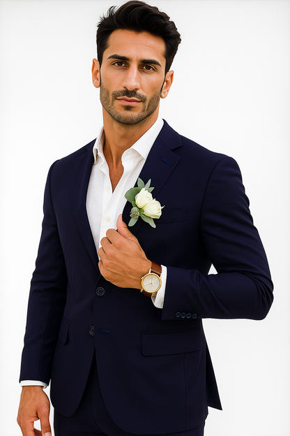 Mens Cotton Suit - Mid Night Summer Suit - Image 3