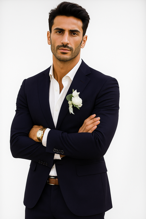 Mens Cotton Suit - Mid Night Summer Suit