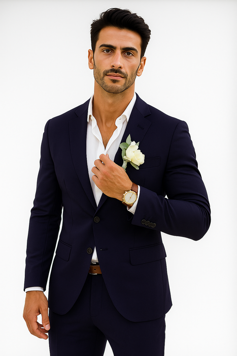 Mens Cotton Suit - Mid Night Summer Suit