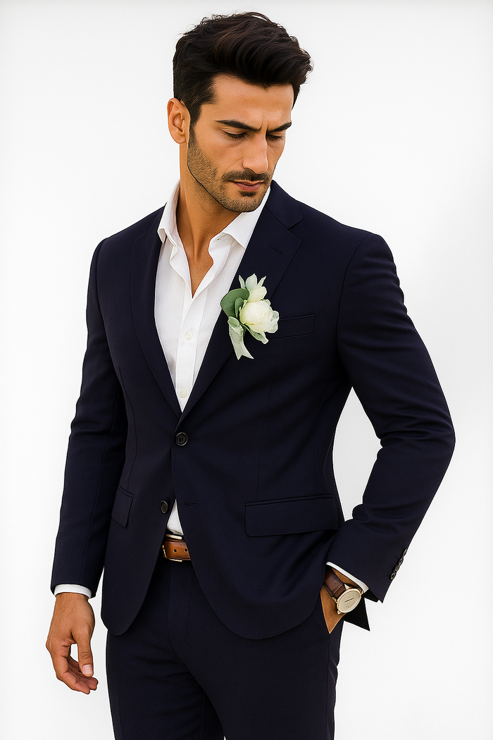Mens Cotton Suit - Mid Night Summer Suit - Image 4