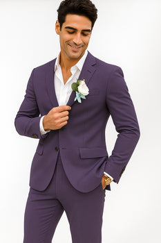 Mens Cotton Suit - Purple Summer Suit - Image 4