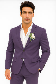 Mens Cotton Suit - Purple Summer Suit - Image 8