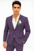 Mens Cotton Suit - Purple Summer Suit
