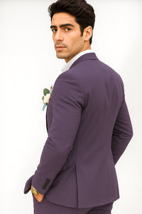 Mens Cotton Suit - Purple Summer Suit - Image 2