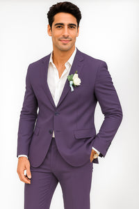 Mens Cotton Suit - Purple Summer Suit - Image 6