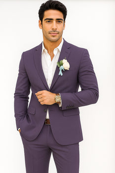 Mens Cotton Suit - Purple Summer Suit - Image 9
