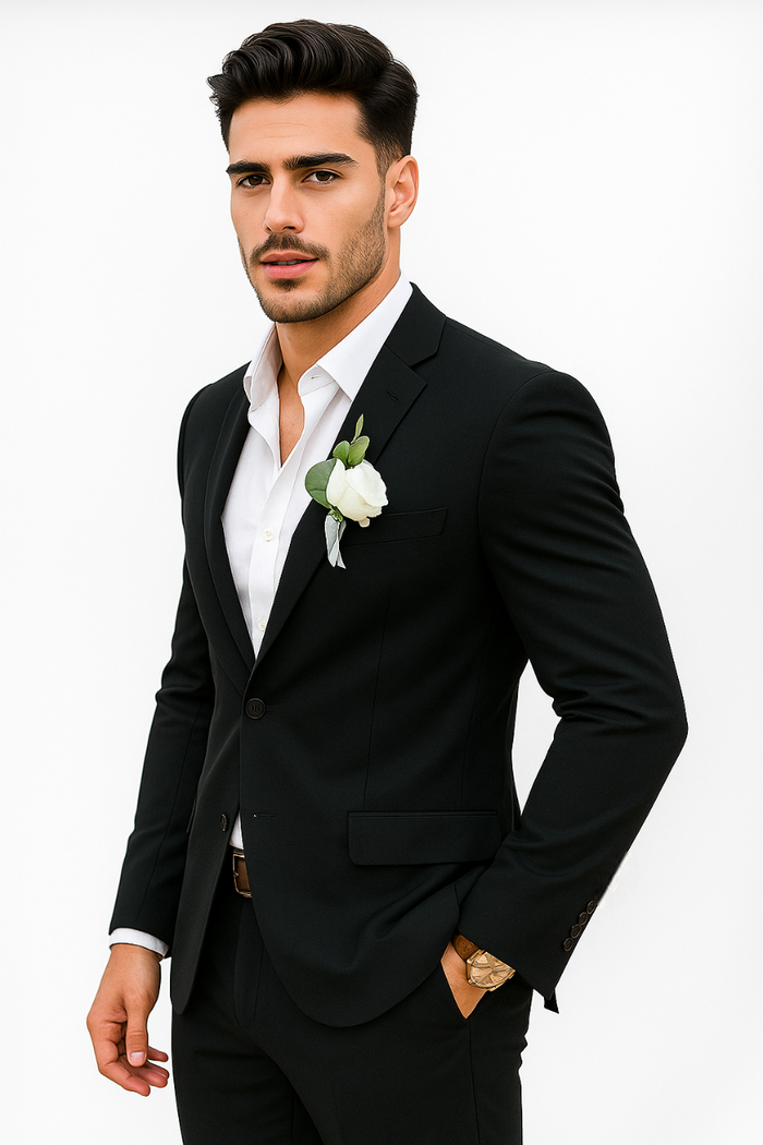 Mens Cotton Suit - Black Summer Suit - Image 5