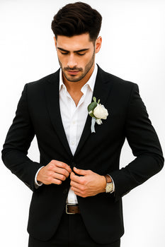 Mens Cotton Suit - Black Summer Suit - Image 7