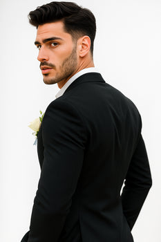 Mens Cotton Suit - Black Summer Suit - Image 2