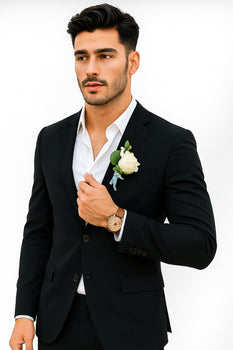 Mens Cotton Suit - Black Summer Suit - Image 9