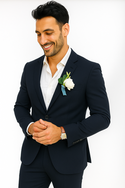 Mens Cotton Suit - Navy Summer Suit - Image 5
