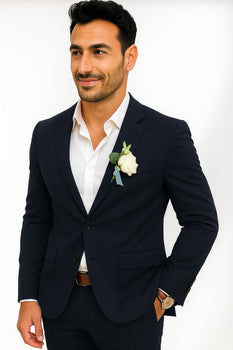 Mens Cotton Suit - Navy Summer Suit - Image 6