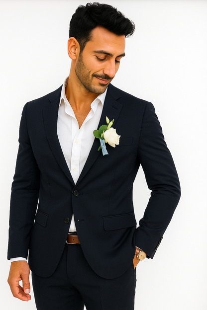 Mens Cotton Suit - Navy Summer Suit - Image 2