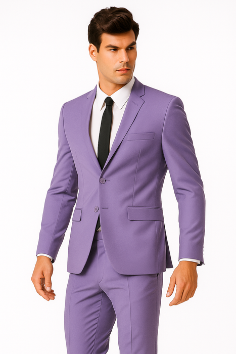 Mens Cotton Fabric Suit - Lavender Suit For Summer