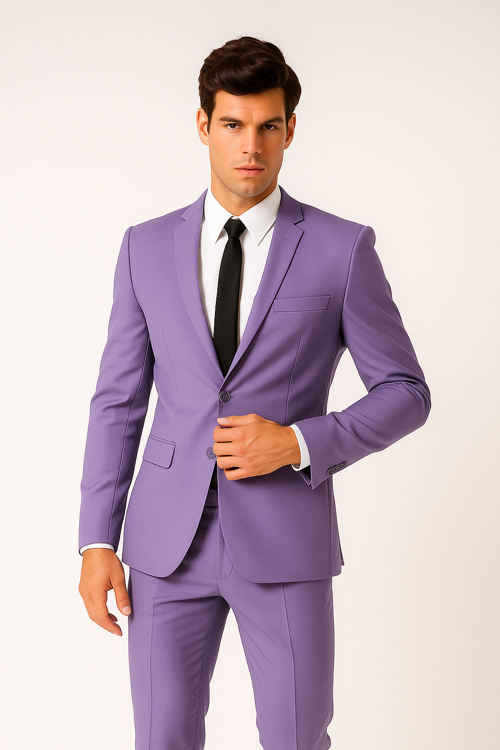 Mens Cotton Fabric Suit - Lavender Suit For Summer - Image 5