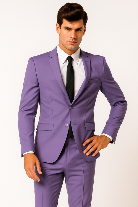 Mens Cotton Fabric Suit - Lavender Suit For Summer
