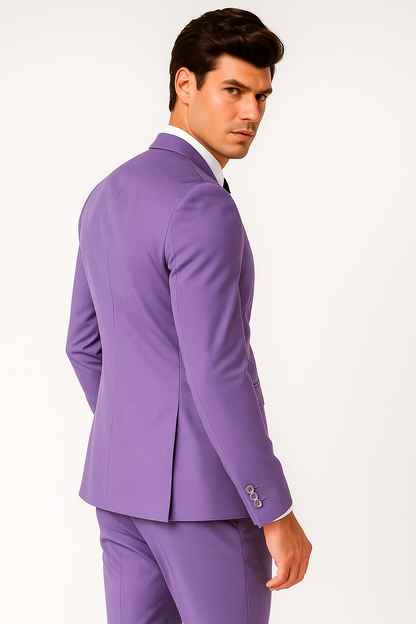 Mens Cotton Fabric Suit - Lavender Suit For Summer - Image 2