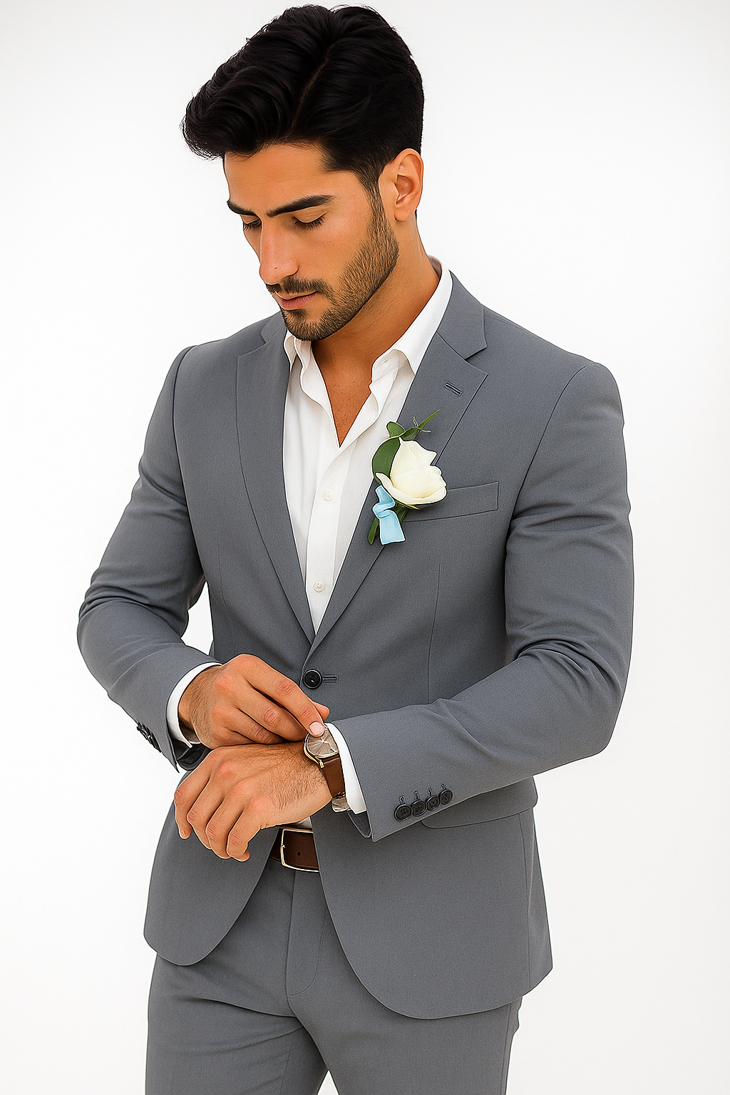 Mens Cotton Suit - Charcoal Summer Suit - Image 2