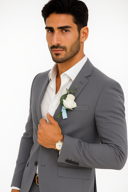 Mens Cotton Suit - Charcoal Summer Suit - Image 6