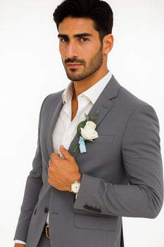 Mens Cotton Suit - Charcoal Summer Suit - Image 6