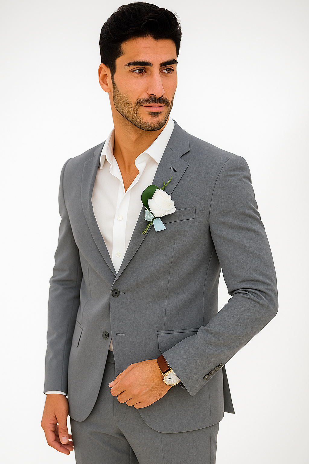 Mens Cotton Suit - Charcoal Summer Suit - Image 3