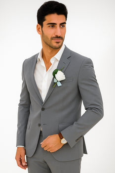 Mens Cotton Suit - Charcoal Summer Suit - Image 3