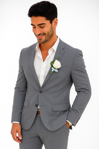 Mens Cotton Suit - Charcoal Summer Suit