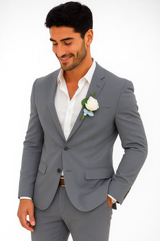 Mens Cotton Suit - Charcoal Summer Suit - Image 4
