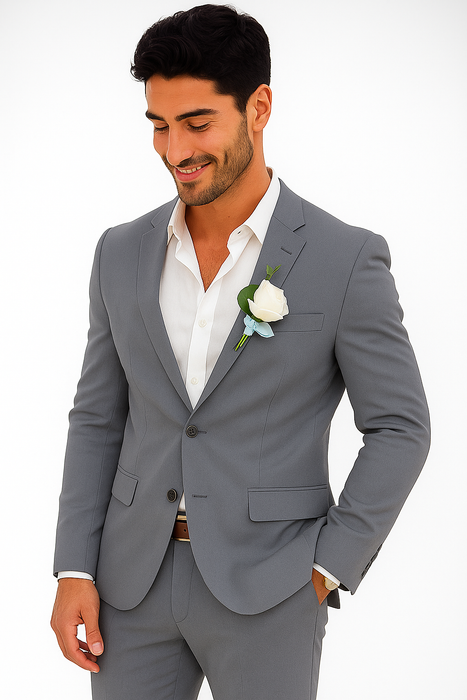 Mens Cotton Suit - Charcoal Summer Suit