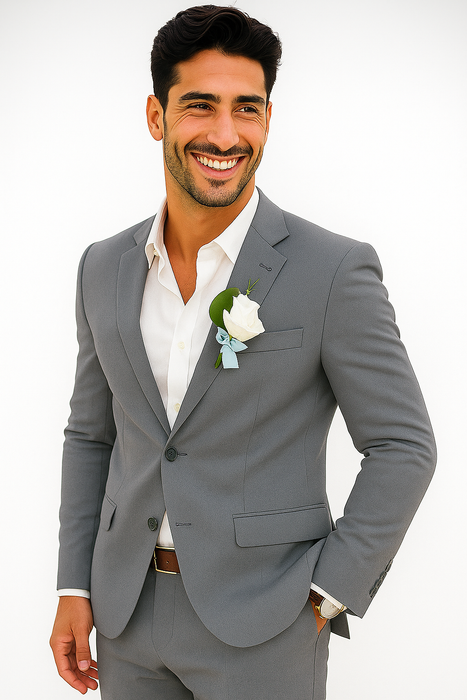 Mens Cotton Suit - Charcoal Summer Suit